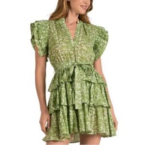 Elan Cotton Tiered Floral Dress SZ XL
